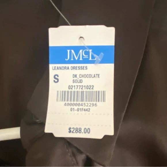 J McLaughlin Elegant Brown Midi Dress Small NWT - Picture 6 of 9
